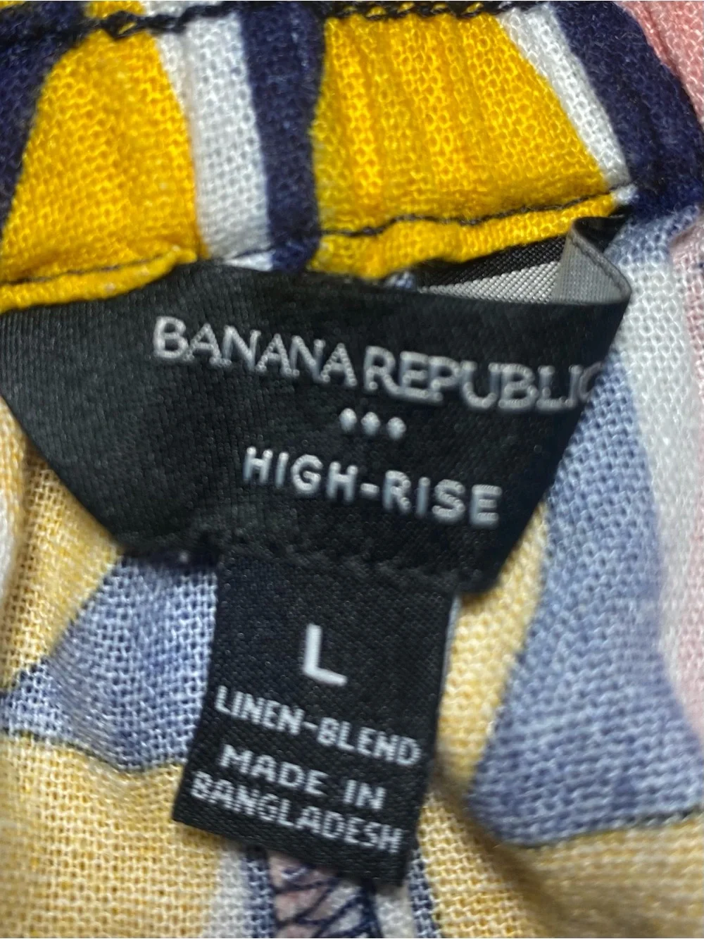 Banana Republic Linen Blend Geometric Print Set ~ Size Large
